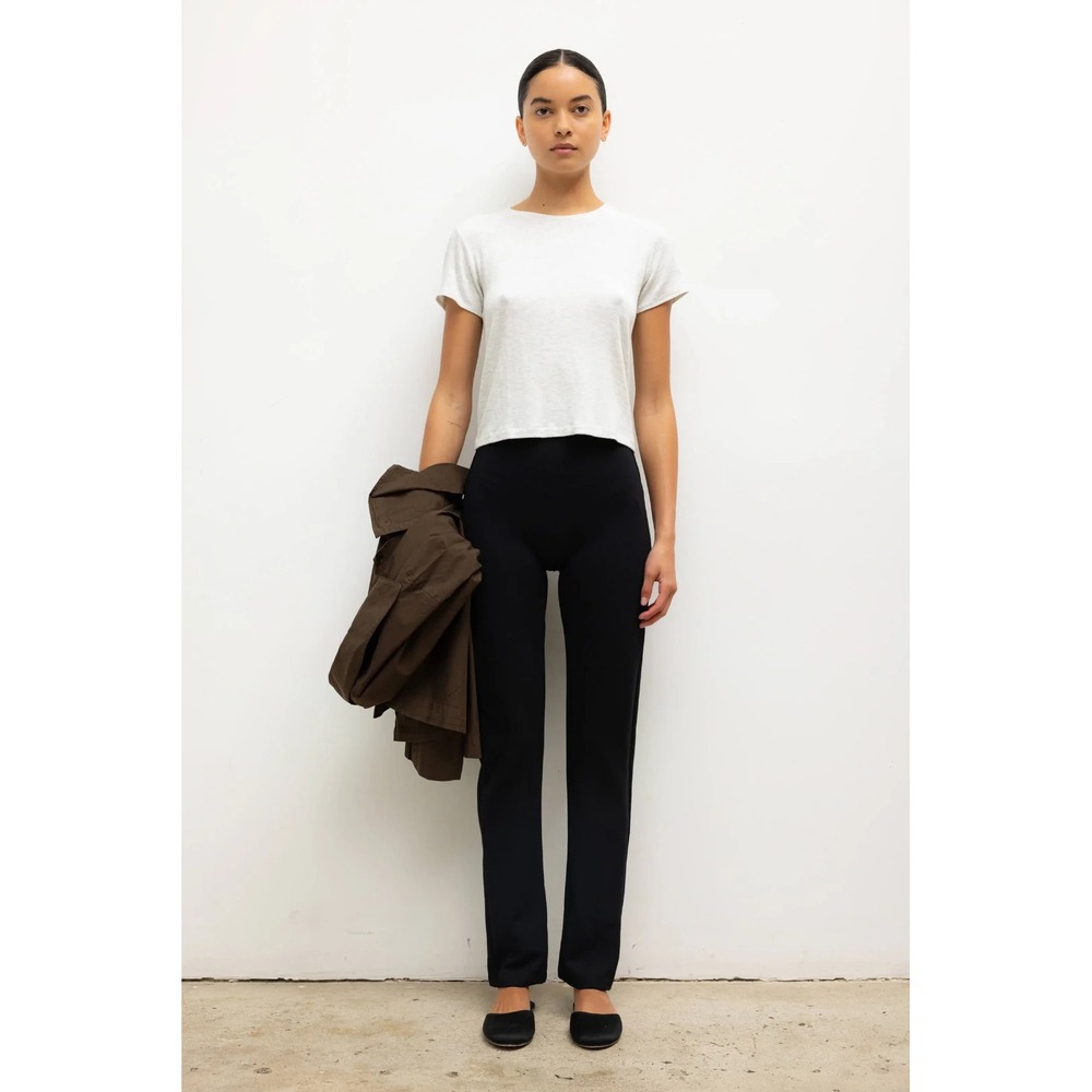 LESET Rio High Waist Straight Ponte Knit Pants In Black Women's Size M NWT